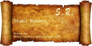 Stahl Róbert névjegykártya